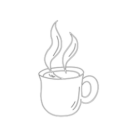 Coffee black and white clipart