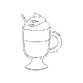 Cappuccino black and white clipart