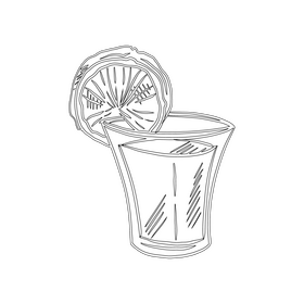 Cuba Libre Cocktail black and white clipart