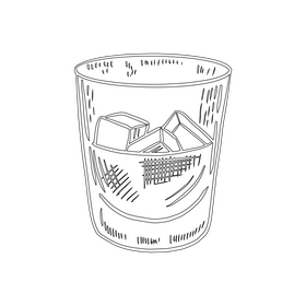Iced Black Coffee black and white clipart