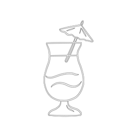 Purple Rain Cocktail black and white clipart