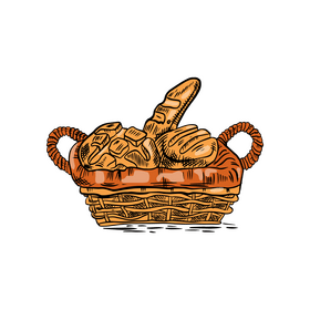Basket of Bread clipart