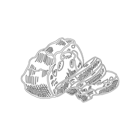 Tiger Bread black and white clipart