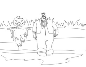 Frankenstein Hotel Transylvania black and white vector