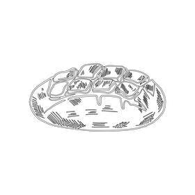 Bread black and white clipart