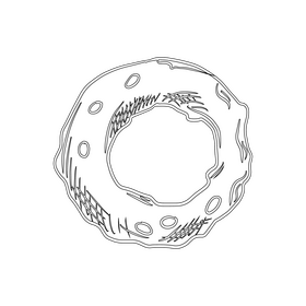 Bagel black and white clipart