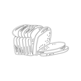 Wheat Bread black and white clipart
