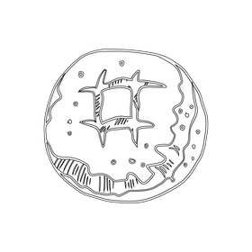 Sourdough Bread black and white clipart