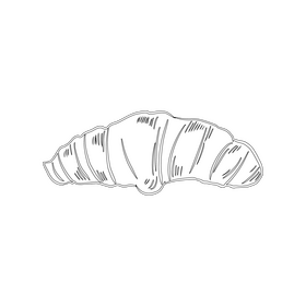 Croissant black and white clipart