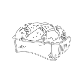 Bread black and white clipart