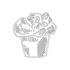 Muffin black and white clipart