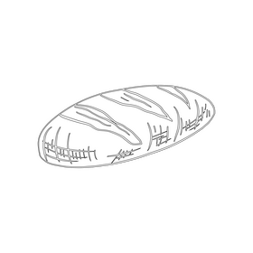 French Bread black and white clipart