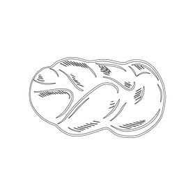 Challah Bread black and white clipart