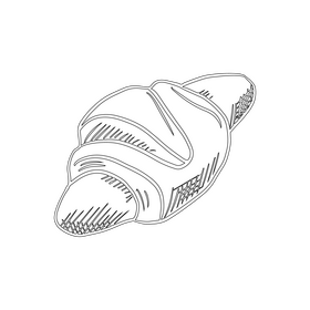 Croissant black and white clipart