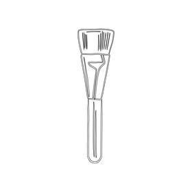 Powder Makeup Brush black and white clipart