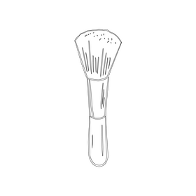 Makeup Brush black and white clipart