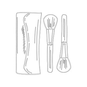 Makeup brush black and white clipart