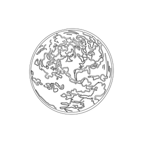 Earth planet black and white clipart