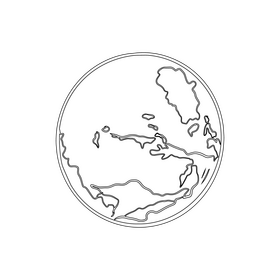 Mars planet black and white clipart