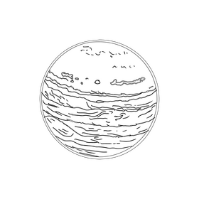 Jupiter planet black and white clipart