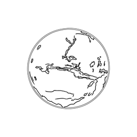 Mars planet black and white clipart