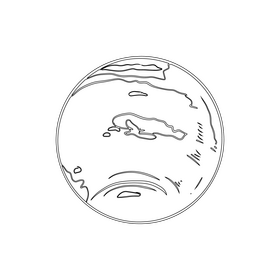Neptune planet black and white clipart