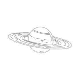 Saturn planet black and white clipart
