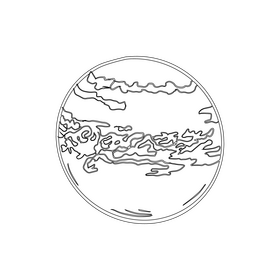 Uranus planet black and white clipart