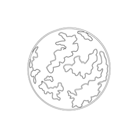 Callisto, moon of Jupiter black and white clipart