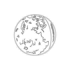 IO, moon of Jupiter black and white clipart