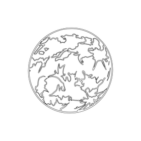 Ganymede, satellite of Jupiter black and white clipart