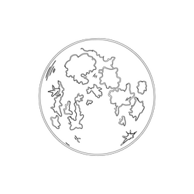 Moon black and white clipart