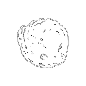 Phobos, moon of Mars black and white clipart