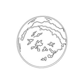 Triton, moon of Neptune black and white clipart
