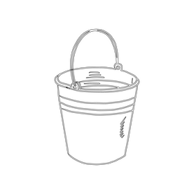Metal Bucket black and white clipart
