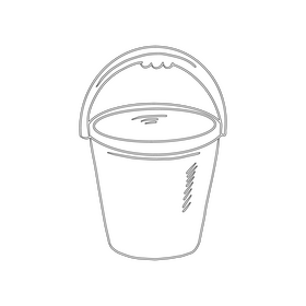 Plastic bucket black and white clipart