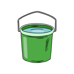 Green plastic bucket clipart