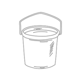 Plastic bucket black and white clipart