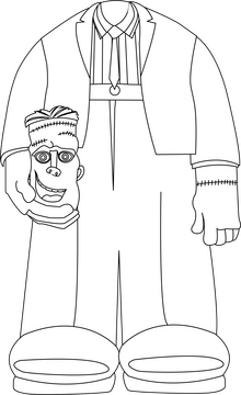 Frankenstein Hotel Transylvania black and white clipart