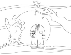 Frankenstein Hotel Transylvania black and white vector