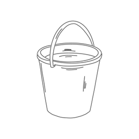 Plastic bucket black and white clipart