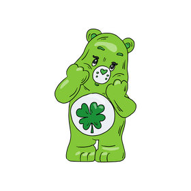 Green care bears toy clipart