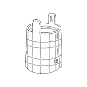 Wooden tub black and white clipart