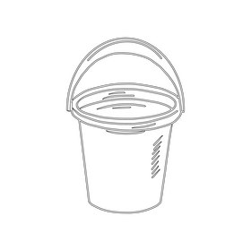 Purple plastic bucket black and white clipart