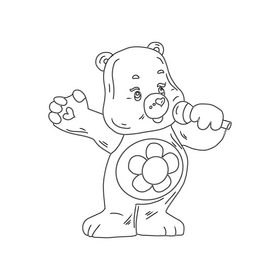 Care bears black and white clipart
