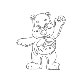 Care bears black and white clipart