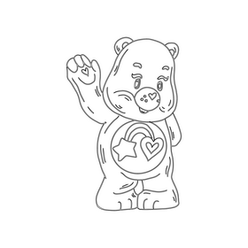Care bears black and white clipart