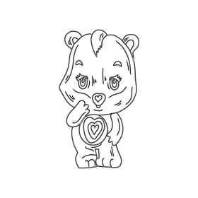 Care bears black and white clipart