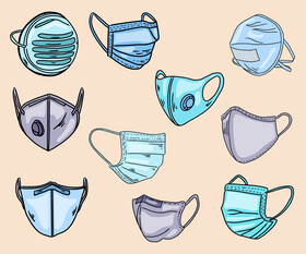 Face masks vector