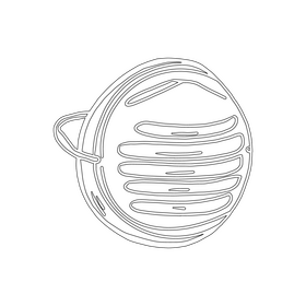 Face mask respirator black and white clipart
